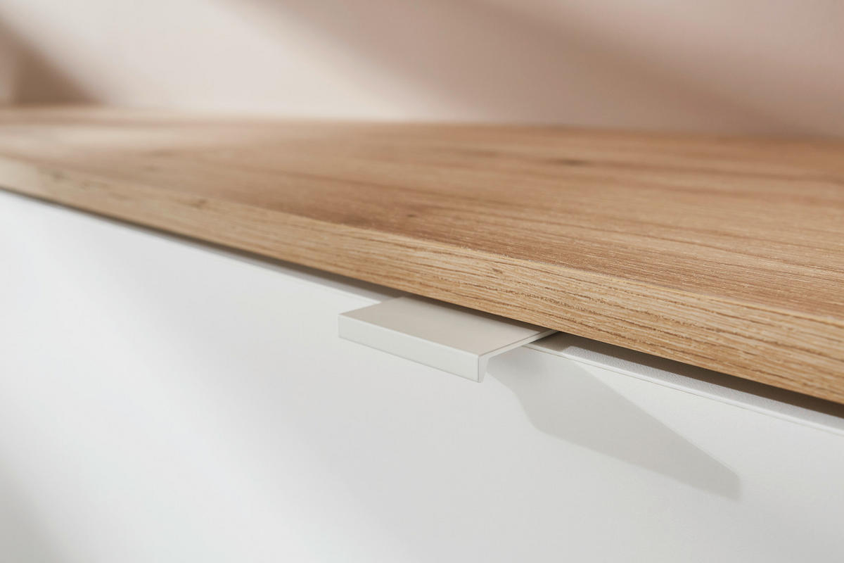 TV-ELEMENT Holzwerkstoff Weiß  - Schwarz/Weiß, Design, Holzwerkstoff/Kunststoff (120/31/40cm) - Ti'me