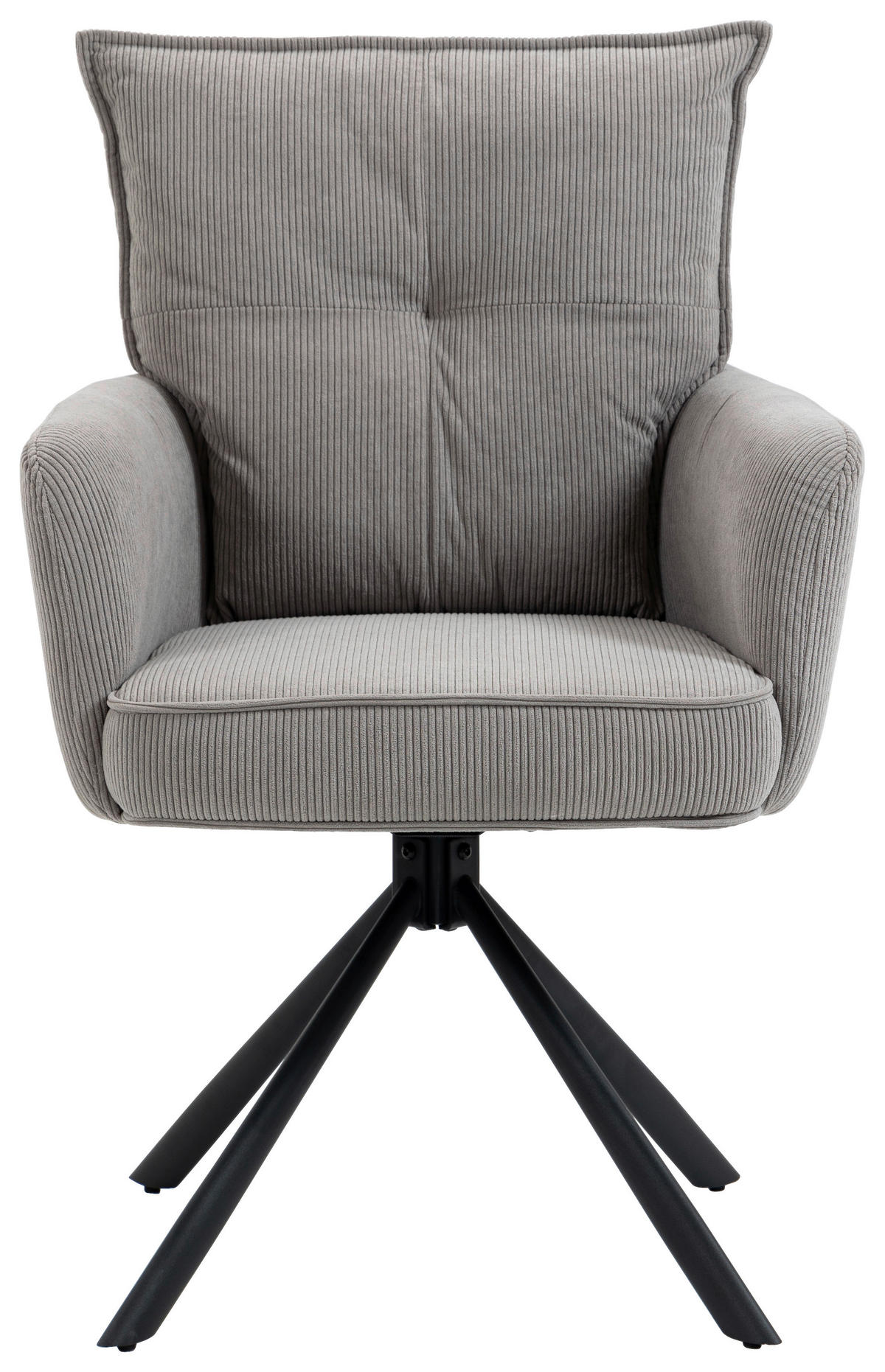 ARMLEHNSTUHL  in Eisen Cord  - Taupe/Schwarz, Design, Textil/Metall (60/95/67cm) - Novel
