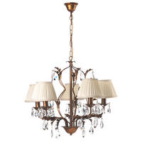 KRISTALL-HÄNGELEUCHTE 60/105 cm   - Bronzefarben, KONVENTIONELL, Glas/Metall (60/105cm)