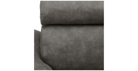 ECKSOFA Grau Lederlook  - Schwarz/Grau, Design, Kunststoff/Textil (263/230cm) - Hom`in