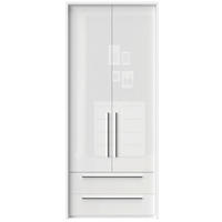 ORMAR SA KLASIČNIM VRATIMA bela, bela visoki sjaj  97/226/60 cm  - bela visoki sjaj/bela, Dizajnerski, pločasti materijal/plastika (97/226/60cm)