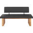 RUNDBANK Lederlook Kernbuche massiv Buchefarben, Fango - Fango/Buchefarben, KONVENTIONELL, Holz/Textil (180/89/65cm) - Voleo