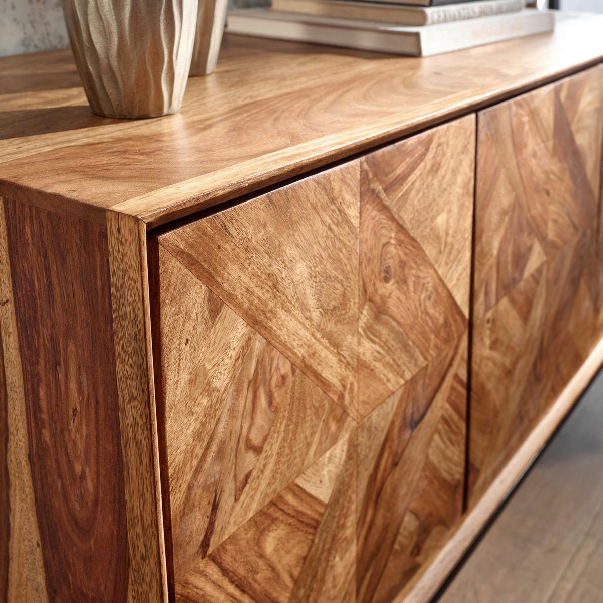 SIDEBOARD  in 123/70/45 cm  - Sheeshamfarben/Schwarz, Design, Holz/Metall (123/70/45cm) - MID.YOU