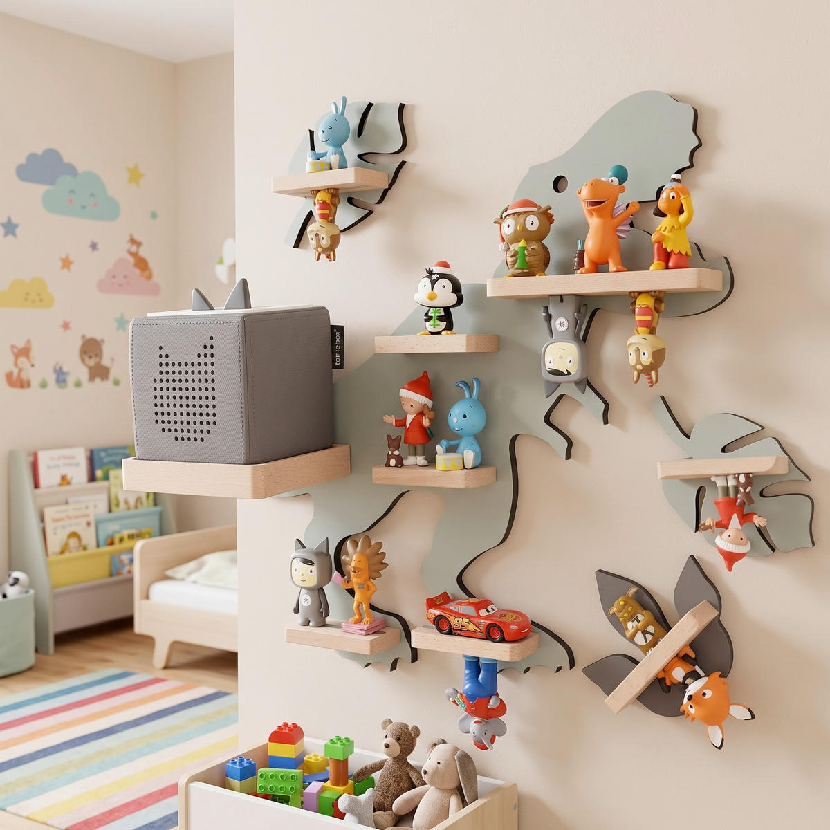 KINDERREGAL  - Grün, Modern, Holzwerkstoff (52/44/19cm) - Livetastic