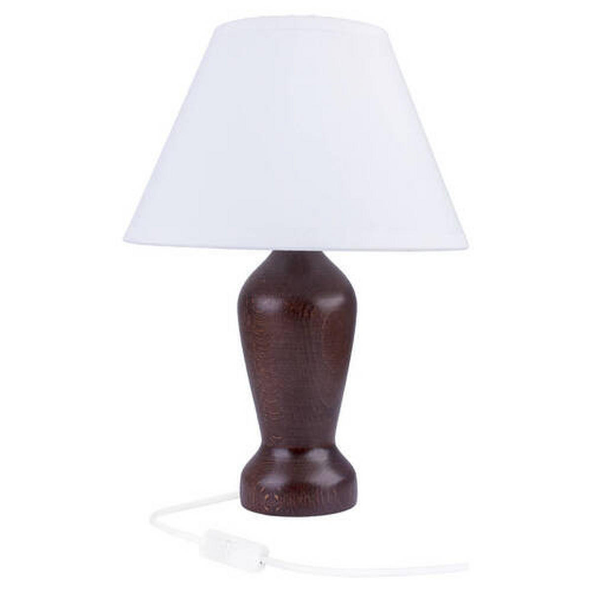 TISCHLEUCHTE 18/28 cm   - Wengefarben, KONVENTIONELL, Holz (18/28cm)
