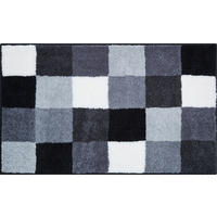 BADTEPPICH Grau, Schwarz, Weiß 70/120 cm  - Schwarz/Weiß, Basics, Kunststoff/Textil (70/120cm) - Grund
