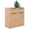 KOMMODE  in 91/93/42 cm  - Eichefarben/Schwarz, KONVENTIONELL, Holzwerkstoff/Kunststoff (91/93/42cm) - Xora