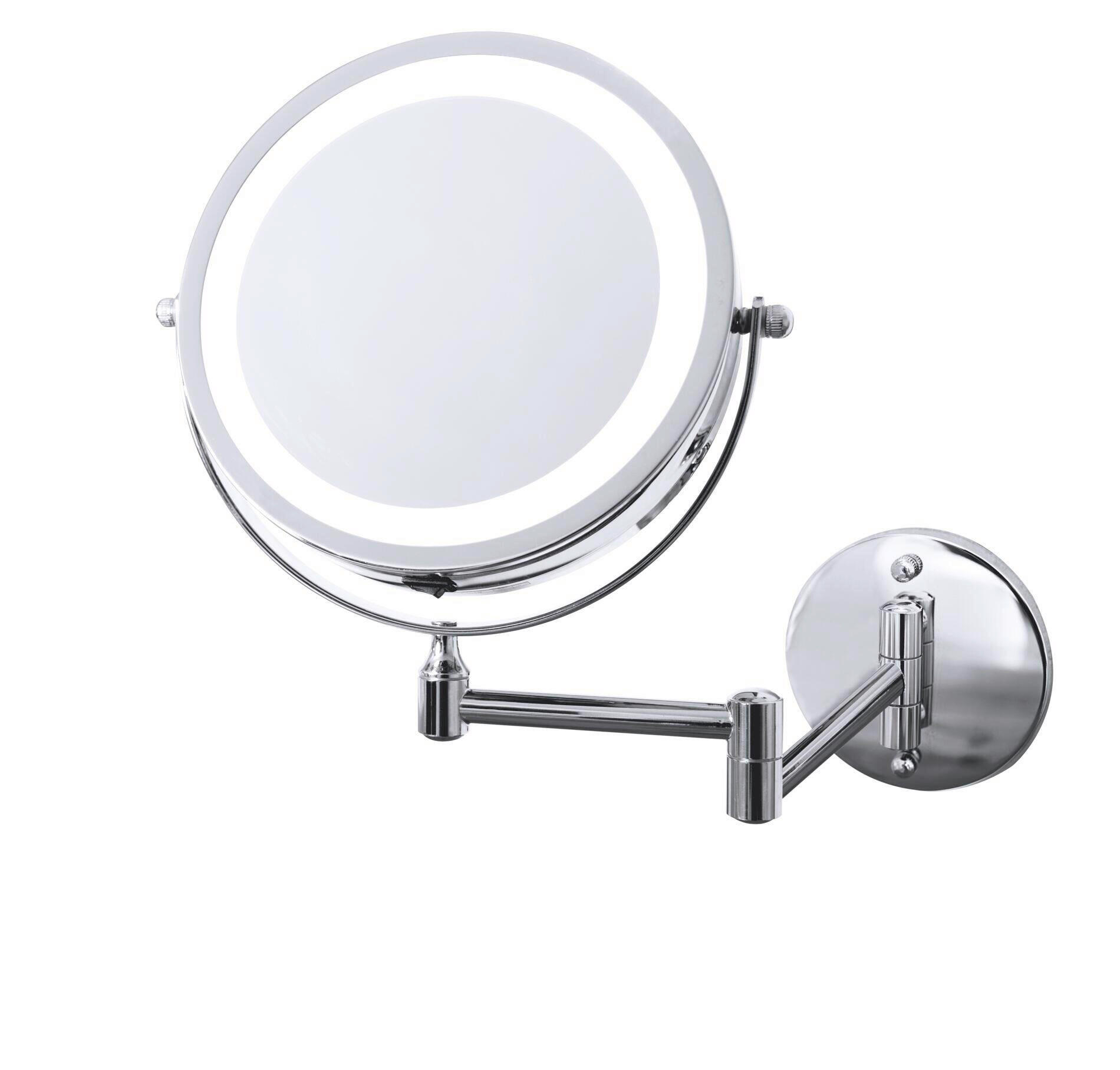 SCHMINKSPIEGEL  - Chromfarben, Basics, Glas/Metall (13cm) - Sadena