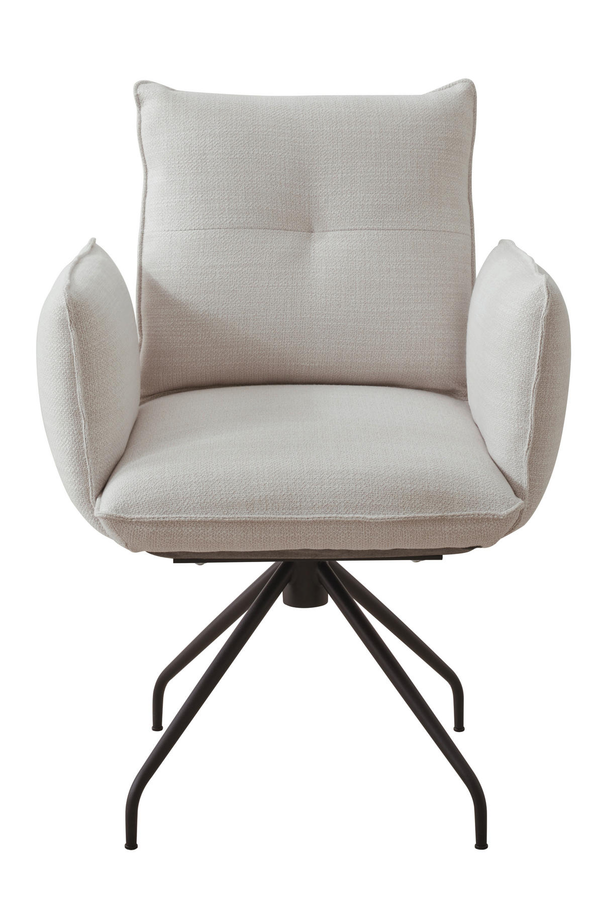 ARMLEHNSTUHL  in Stahl Struktur  - Beige/Schwarz, Design, Textil/Metall (68/90/70cm) - Dieter Knoll