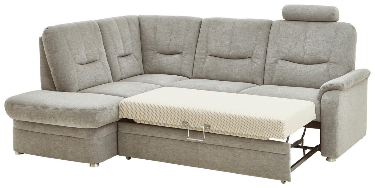 ECKSOFA  in Chenille Grau  185/235 cm  - Schwarz/Grau, KONVENTIONELL, Kunststoff/Textil (185/235cm) - Beldomo Comfort