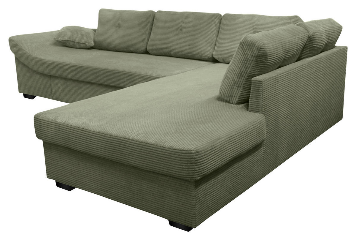 ROHOVÁ SEDAČKA, textil, olivově zelená - černá/šalvějově zelená, Konvenční, dřevo/textil (298/202cm) - Carryhome