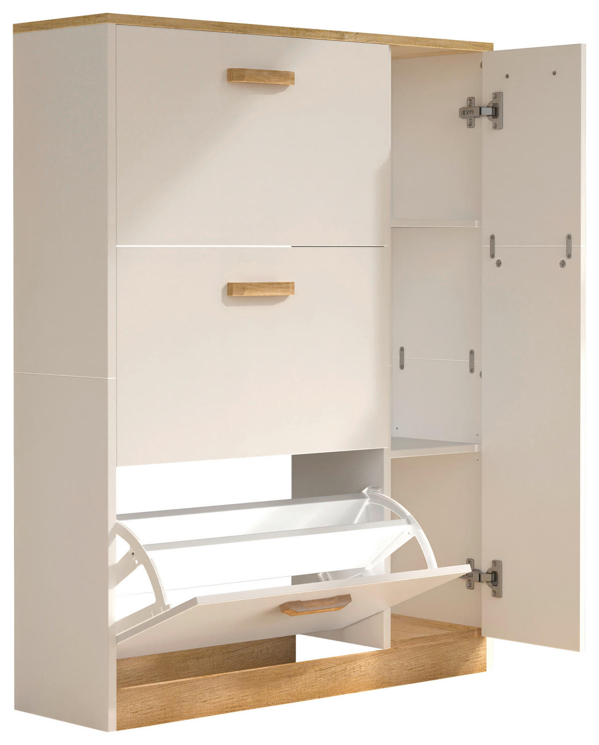 SKOSKÅP Halom  i  - vit/honungsek, Lifestyle, trämaterial (80/105/24cm) - MID.YOU