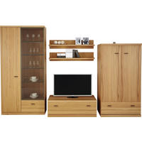 WOHNWAND  in Buchefarben  369/229,9/60 cm  - Buchefarben/Braun, KONVENTIONELL, Glas/Holzwerkstoff (369/229,9/60cm)