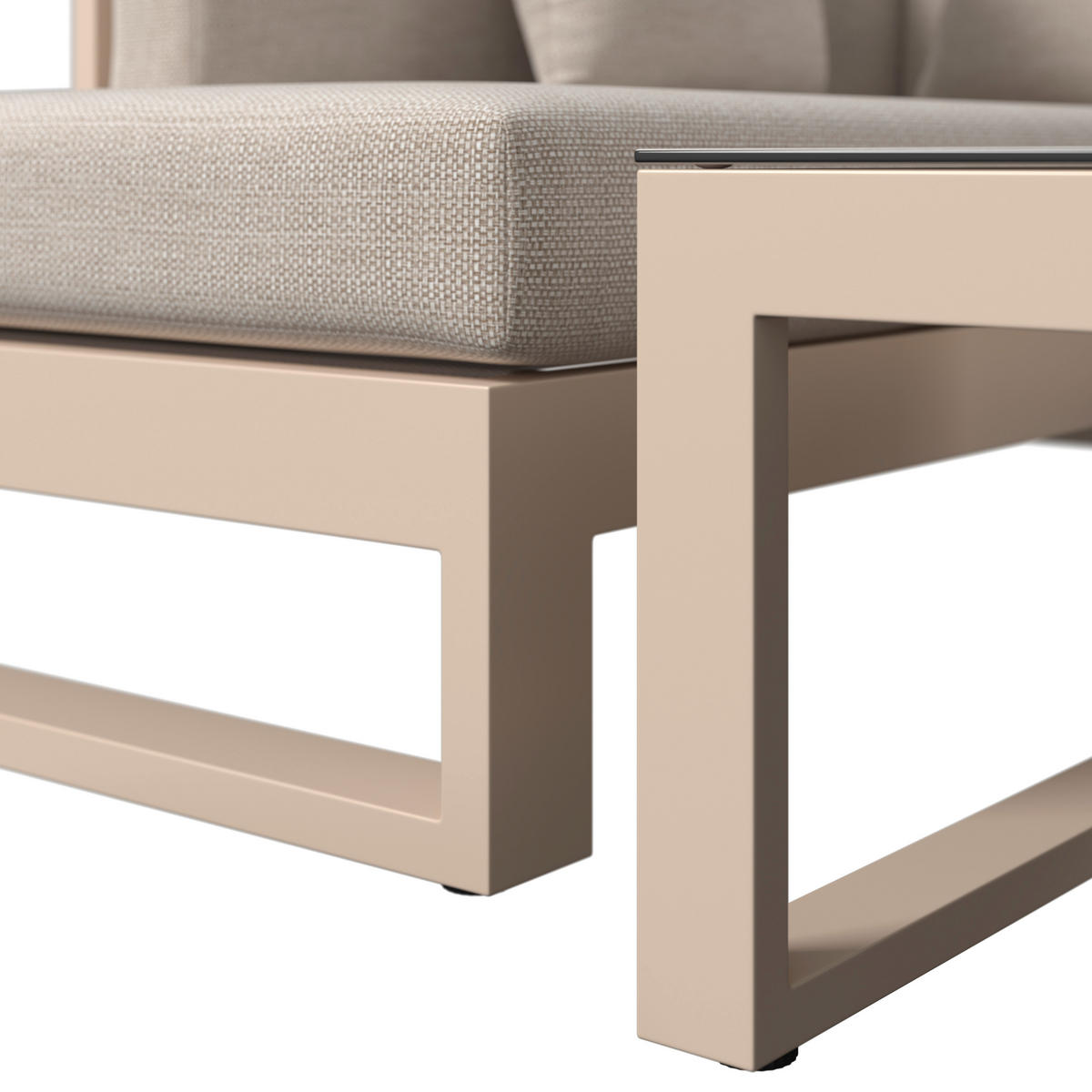 LOUNGE GARNITÚRA 3 részes  248/180 cm   - bézs, Design, Üveg/textil (248/180cm) - Amatio