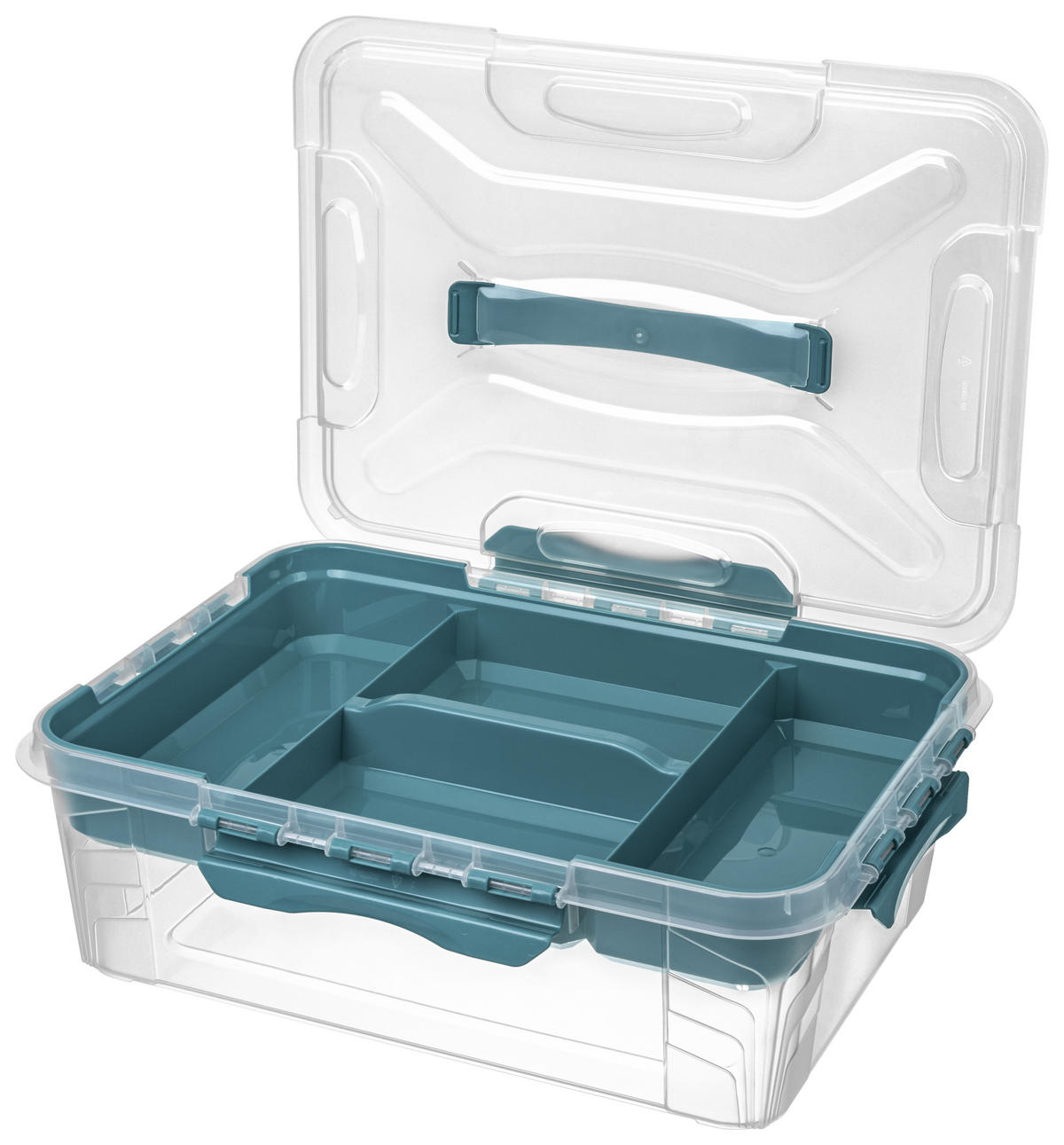 BOX S VEKOM 10 l - priehľadné/svetlomodrá, Basics, plast (39/29/12,4cm)