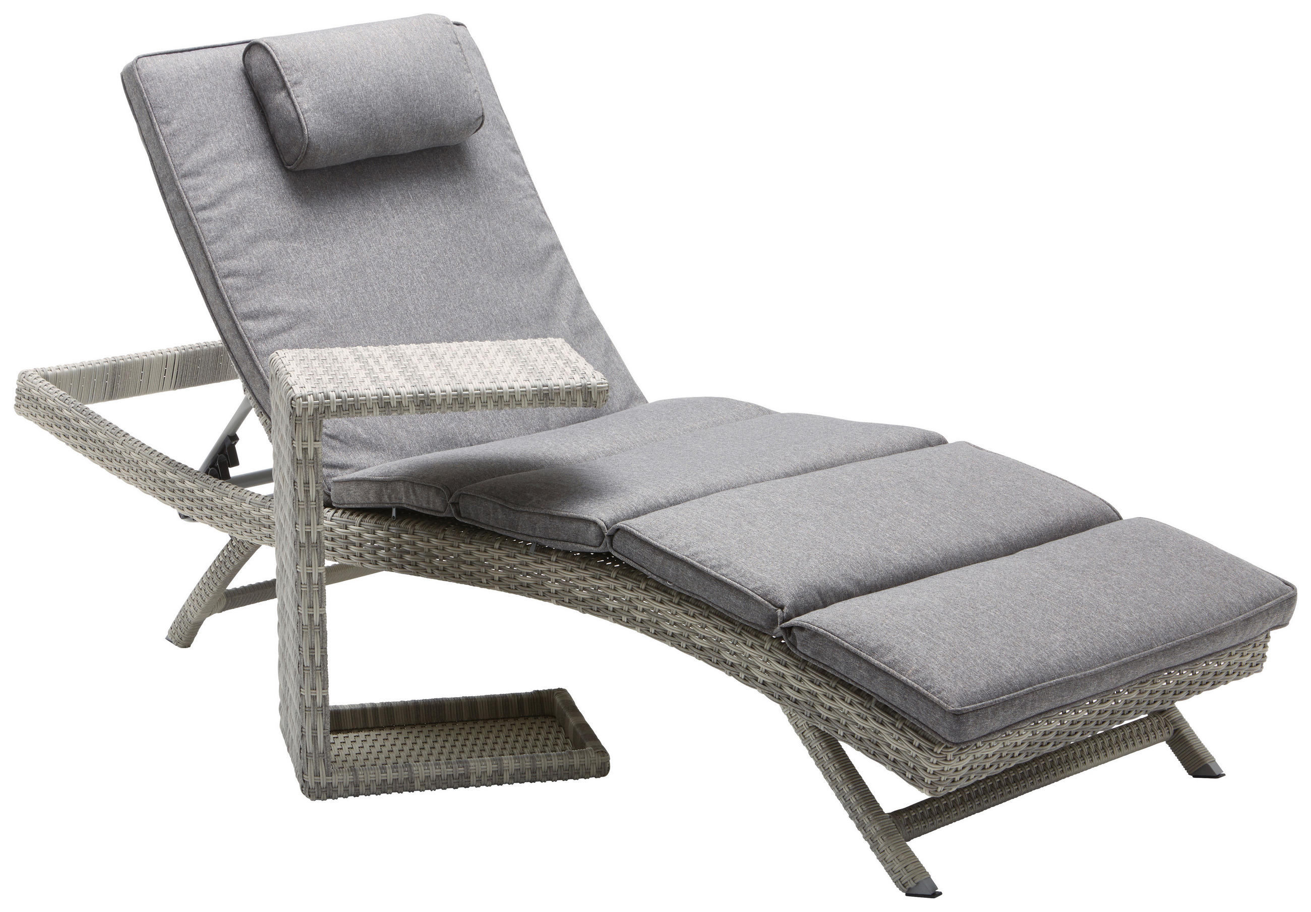 ȘEZLONG PENTRU GRĂDINĂ - gri, Konventionell, plastic/metal (71/39/200cm) - Ambia Garden