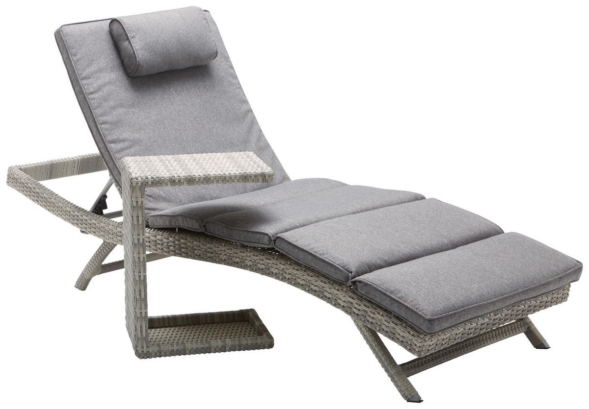 ȘEZLONG PENTRU GRĂDINĂ - gri, Konventionell, plastic/metal (71/39/200cm) - Ambia Garden
