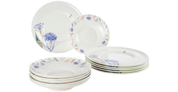 TAFELSERVICE Fiore 12-teilig  - Multicolor, Trend, Keramik - Novel