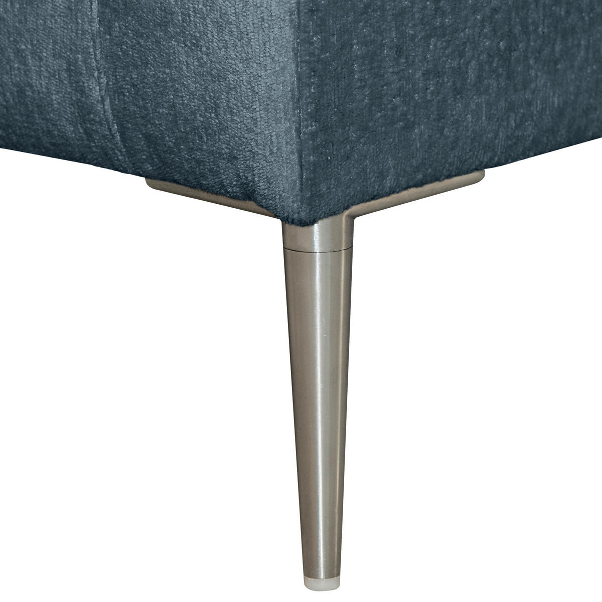 ECKSOFA Dunkelgrau Chenille  - Dunkelgrau/Silberfarben, KONVENTIONELL, Textil/Metall (143/284cm) - Carryhome