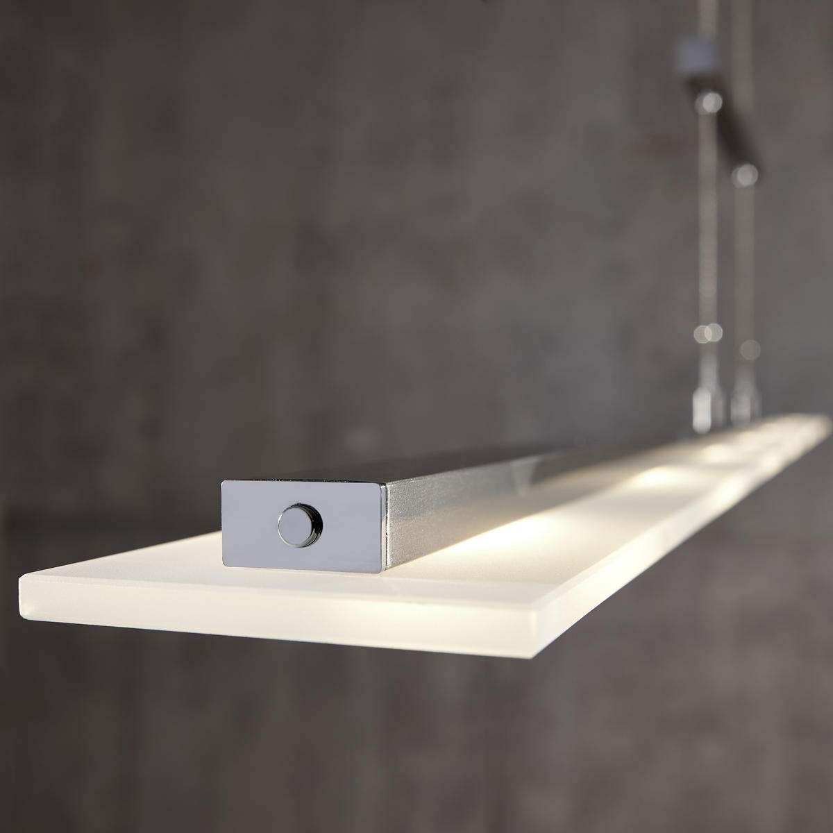 LED-HÄNGELEUCHTE   135 cm  - Chromfarben/Weiss, Design, Glas/Metall (135cm) - Fischer & Honsel