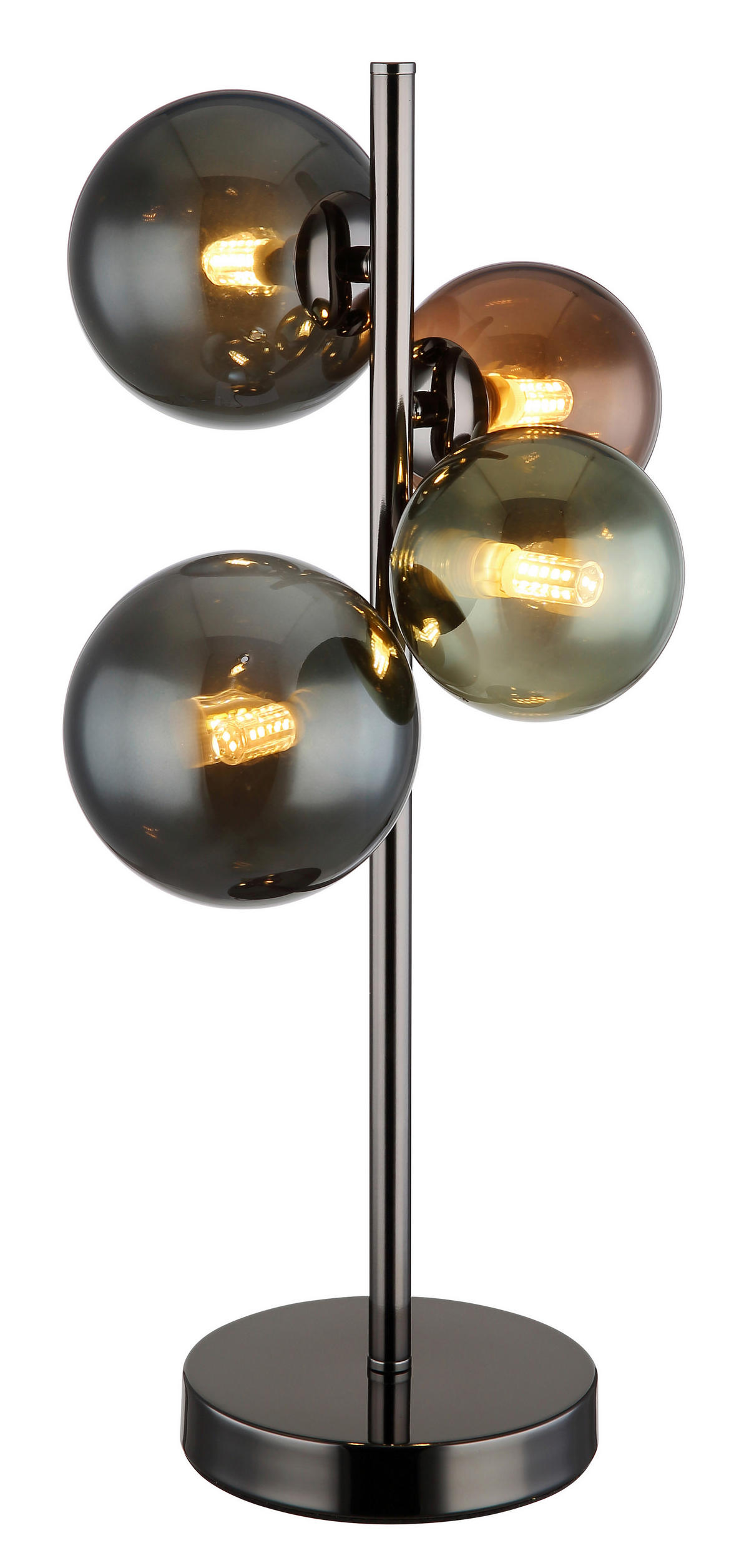 LED-TISCHLEUCHTE RIHA 23,7/19,3/48 cm   - Petrol/Schwarz, Design, Glas/Kunststoff (23,7/19,3/48cm) - Globo