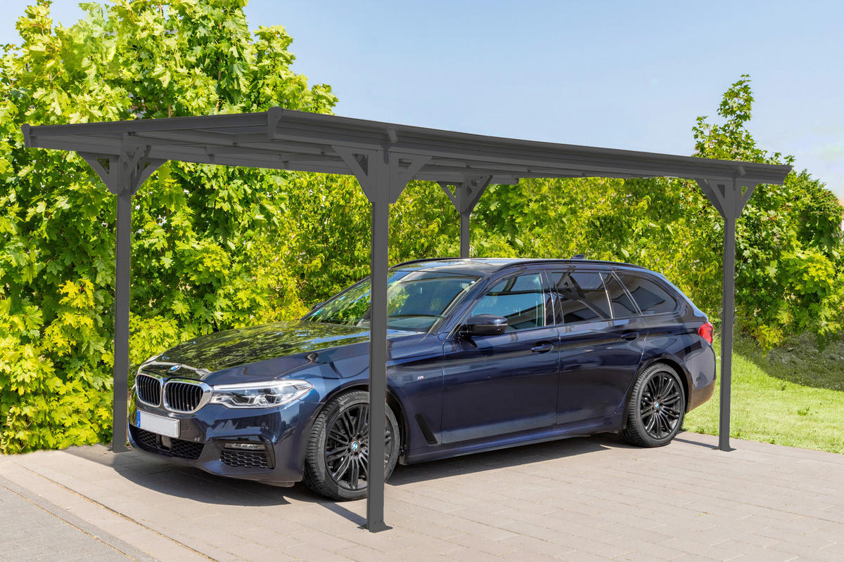 CARPORT - Anthrazit, Basics, Kunststoff/Metall (305/232/503cm)
