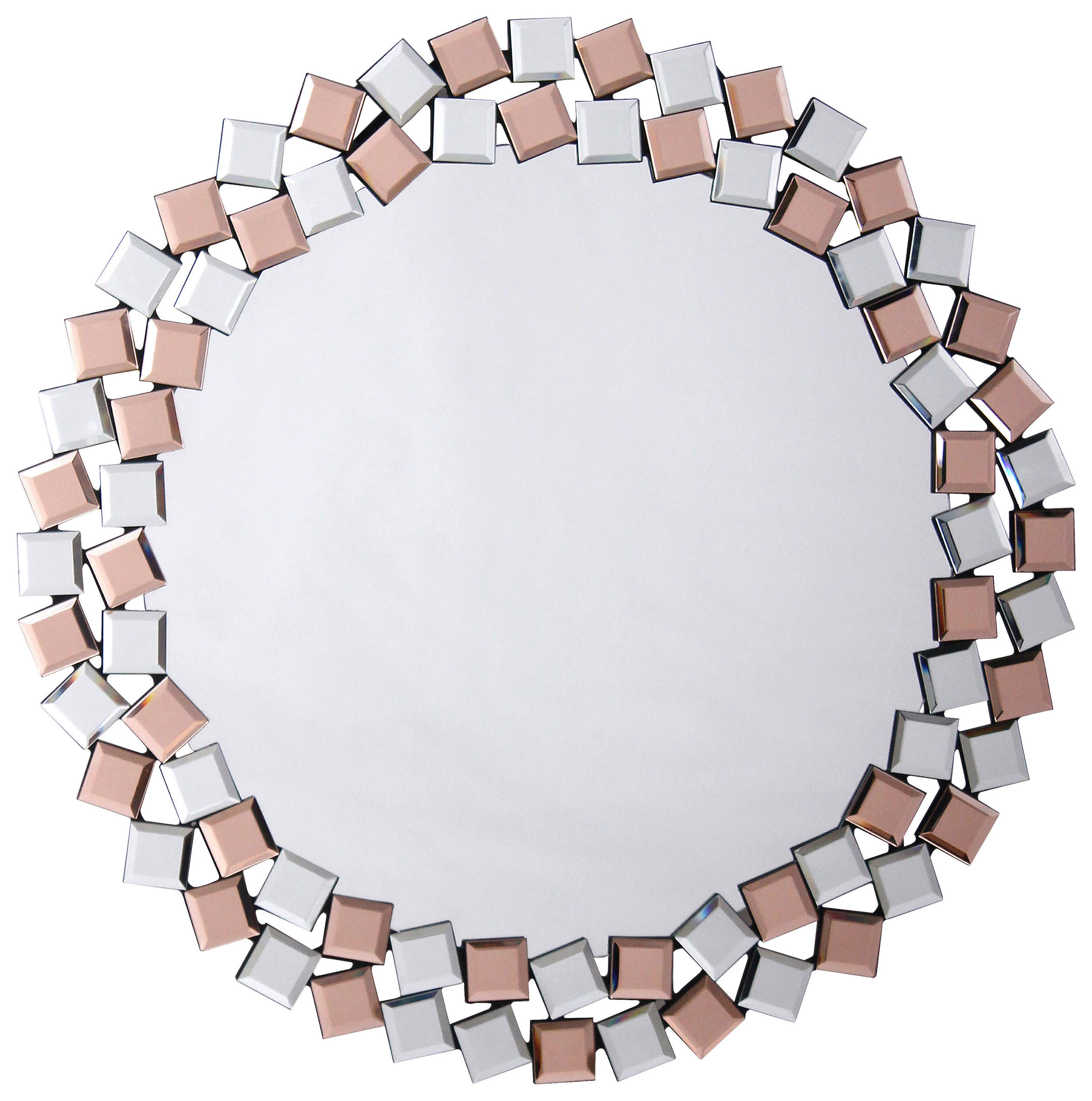 Kayoom Wandspiegel Silber, Roségold 80x80x1.6 cm