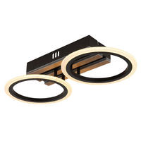 LED-DECKENLEUCHTE 44,5/21/8,5 cm   - Dunkelbraun/Schwarz, Natur, Holzwerkstoff/Kunststoff (44,5/21/8,5cm) - Globo