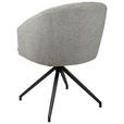 ARMLEHNSTUHL  Sitzfläche 360° drehbar, automatische Rückholfunktion Leinenoptik  - Schwarz/Grau, Design, Holz/Textil (61/84/62cm) - Valnatura
