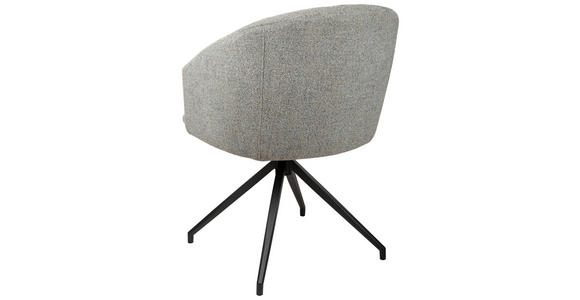 ARMLEHNSTUHL  Sitzfläche 360° drehbar, automatische Rückholfunktion Leinenoptik  - Schwarz/Grau, Design, Holz/Textil (61/84/62cm) - Valnatura
