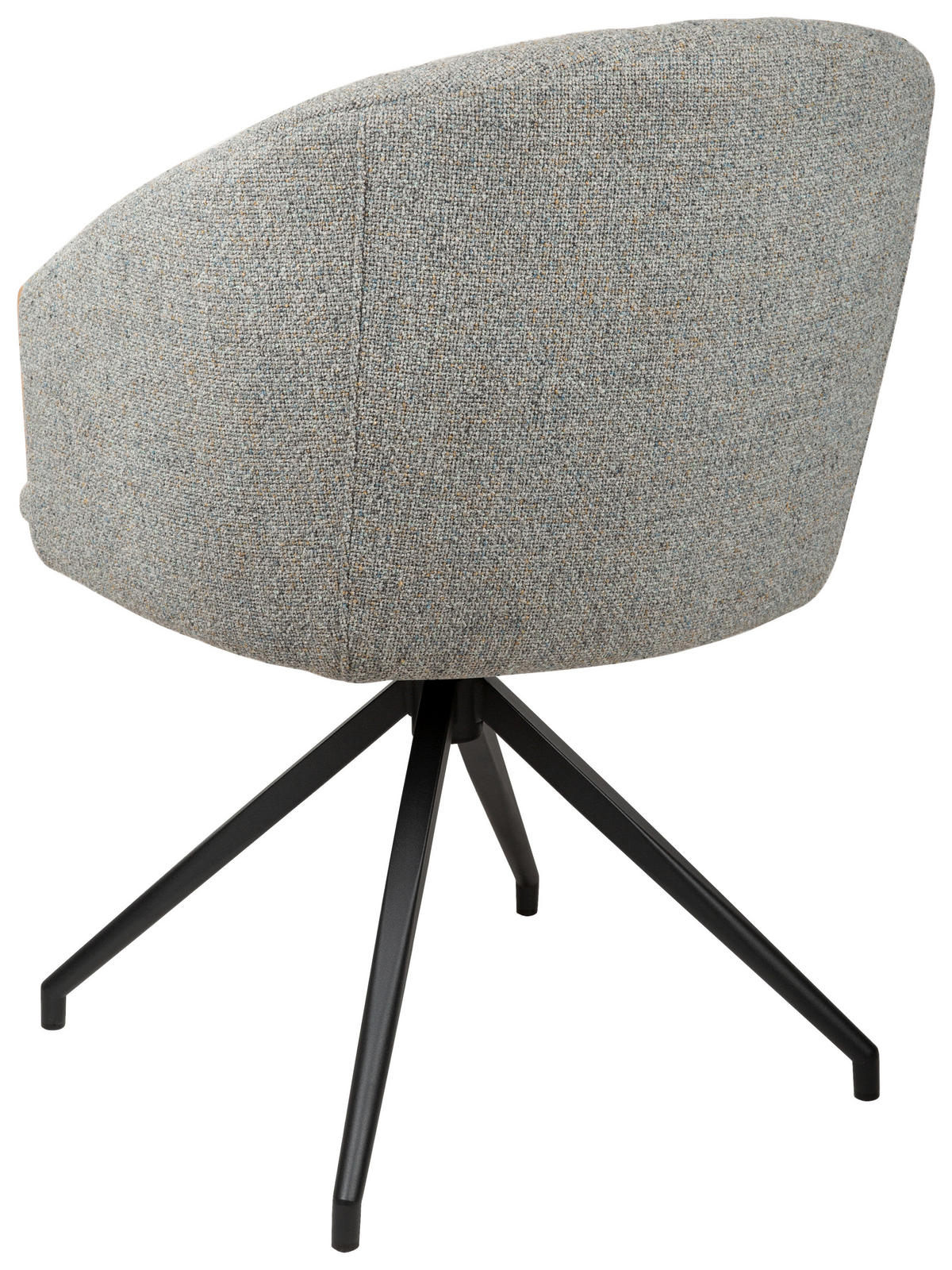 ARMLEHNSTUHL  Sitzfläche 360° drehbar, automatische Rückholfunktion Leinenoptik  - Schwarz/Grau, Design, Holz/Textil (61/84/62cm) - Valnatura