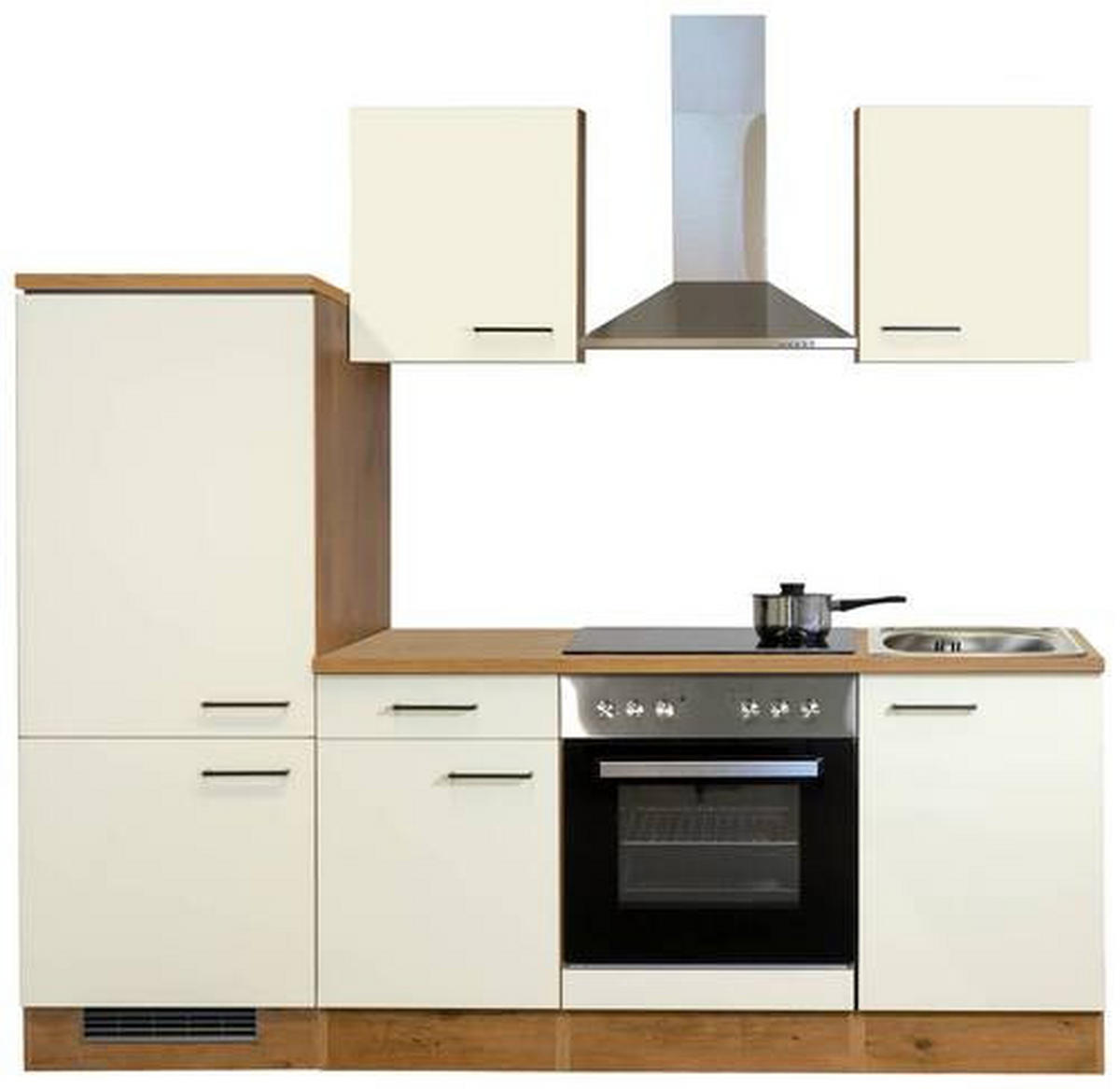 KUCHYŇSKÁ LINKA AVILA - černá/barvy dubu, Moderní, kov/kompozitní dřevo (220cm) - FlexWell