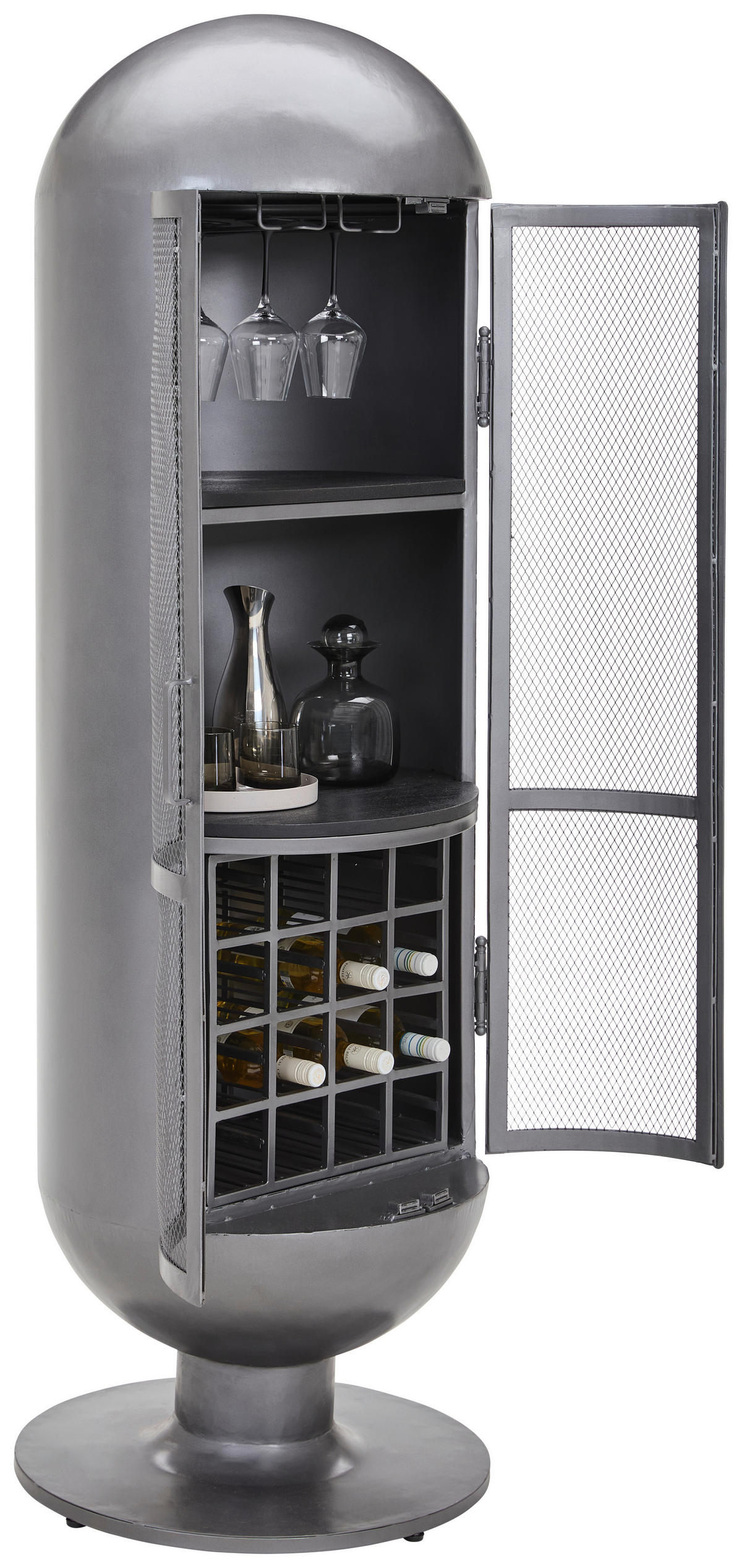 BARSCHRANK in Grau  - Grau, LIFESTYLE, Holz/Metall (60/190/60cm) - Landscape