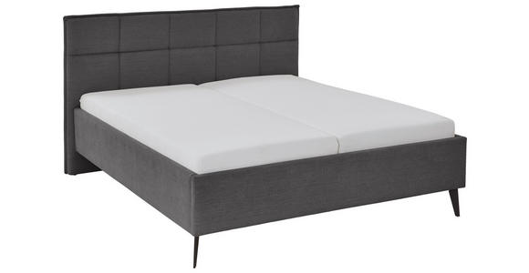 POLSTERBETT Anthrazit 160/200 cm  - Anthrazit/Schwarz, Design, Textil/Metall (160/200cm) - Xora