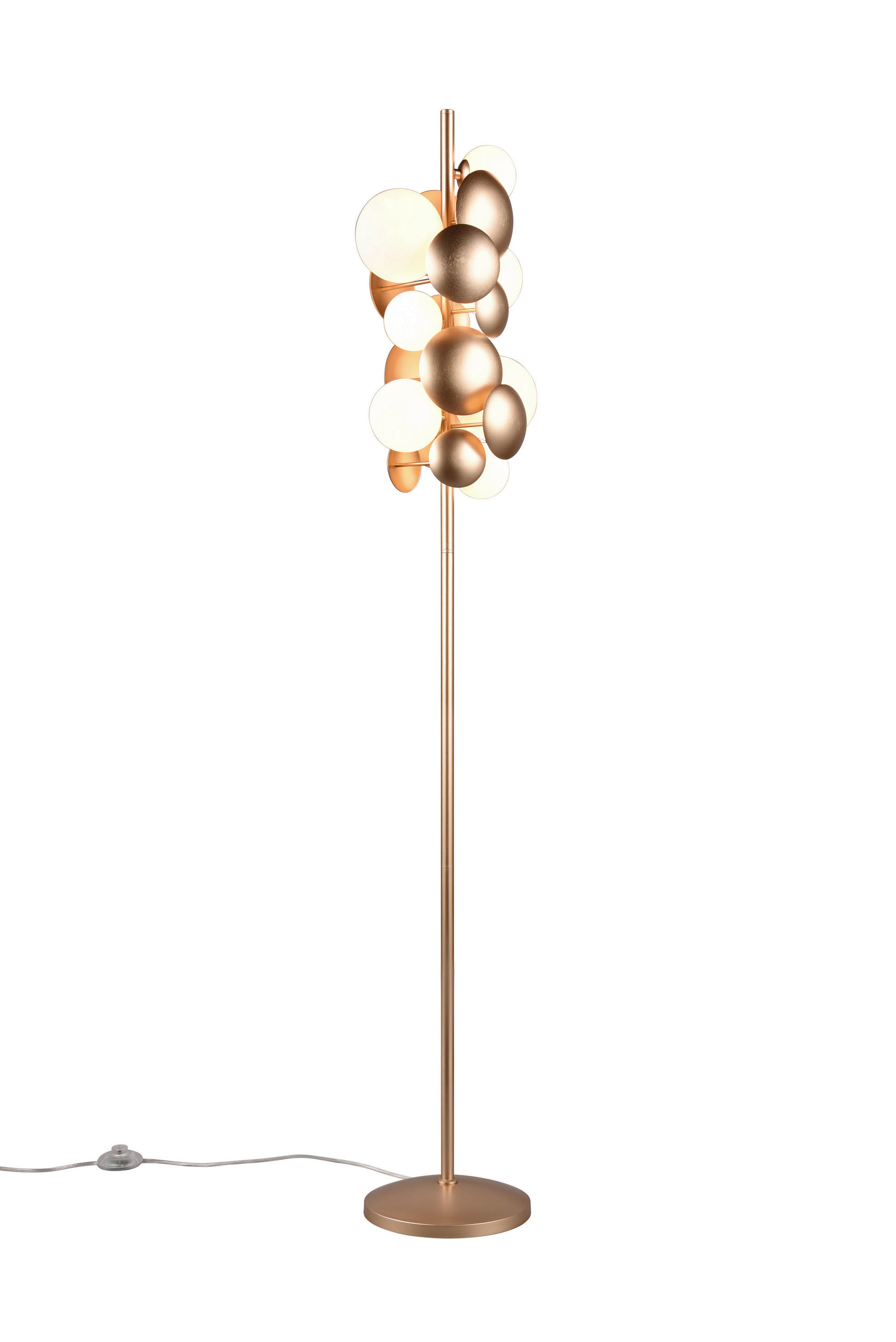 LAMPADAR - alb/auriu, Basics, sticlă/metal (28,5/155,00/25,0cm)