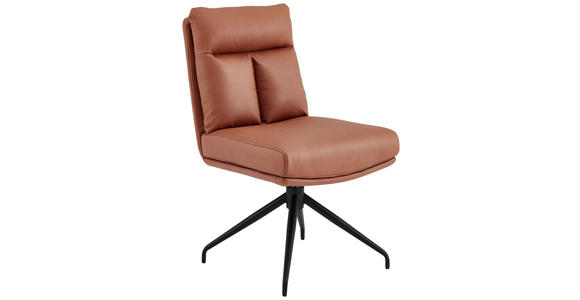 STUHL - Cognac/Schwarz, Design, Textil/Metall (51,5/89,5/65cm) - Novel