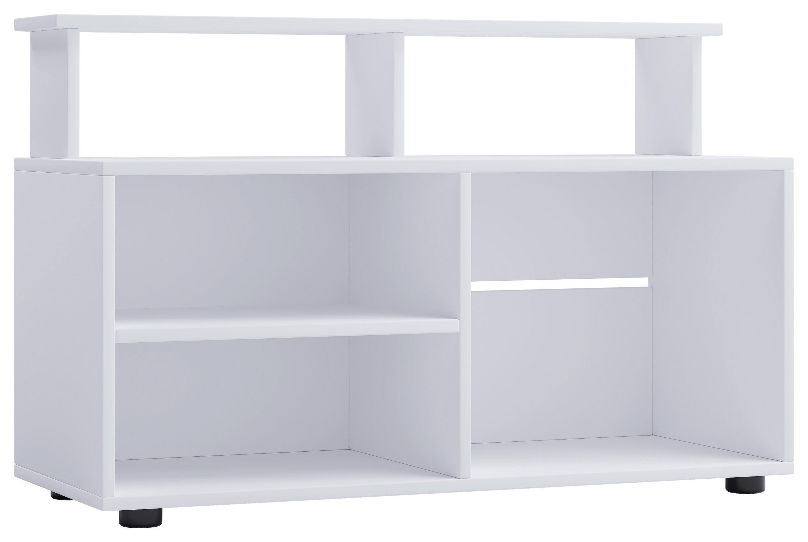 TV-BÄNK  i 90/59/36 cm  - vit/svart, Modern, trämaterial/plast (90/59/36cm) - MID.YOU