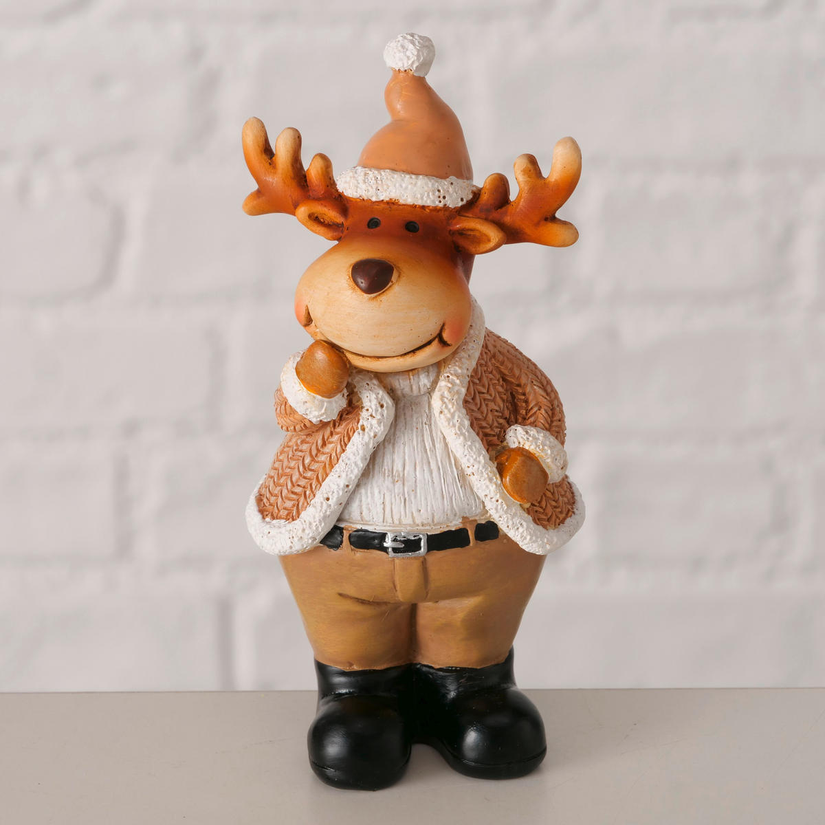 DEKOHIRSCH - Schwarz/Braun, LIFESTYLE, Kunststoff/Textil (7/5/12,5cm)