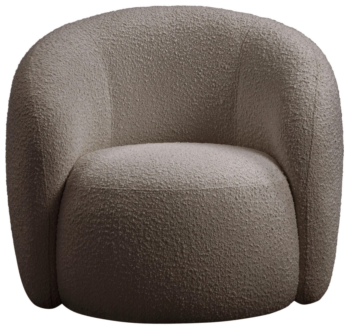 SESSEL Bouclé Graubraun    - Graubraun/Schwarz, Design, Kunststoff/Textil (92/88,5/75cm) - home24