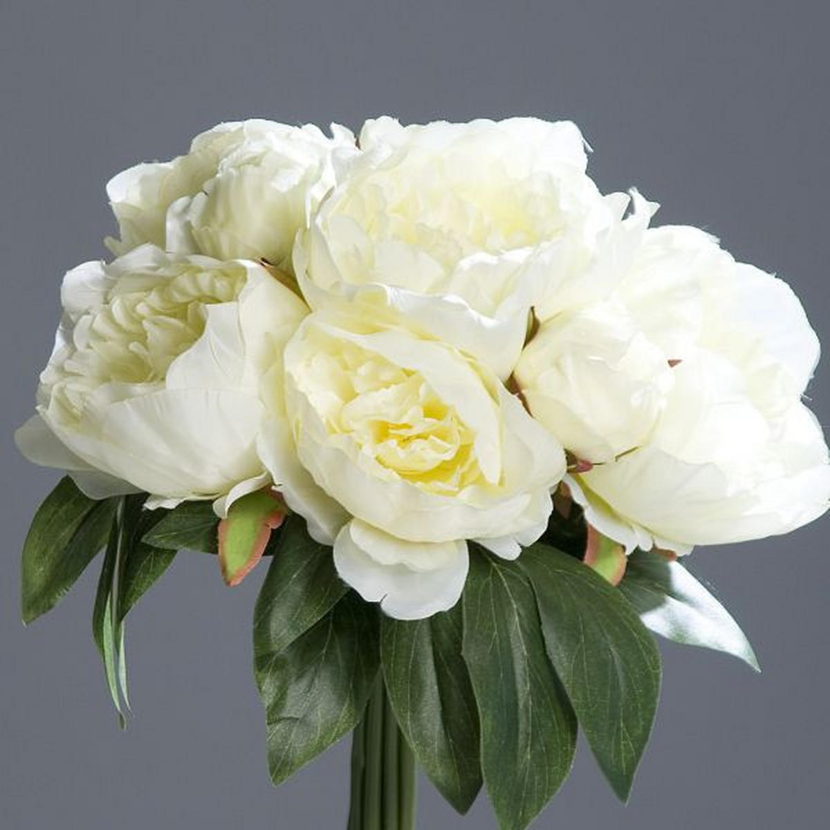 KUNSTBLUME - Creme/Grün, Lifestyle, Kunststoff/Textil (30cm)
