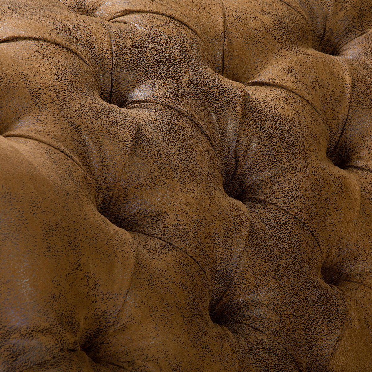 RÉCAMIERE Lederlook Cognac  - Cognac/Braun, Design, Holz/Textil (185/93/75cm) - Livetastic