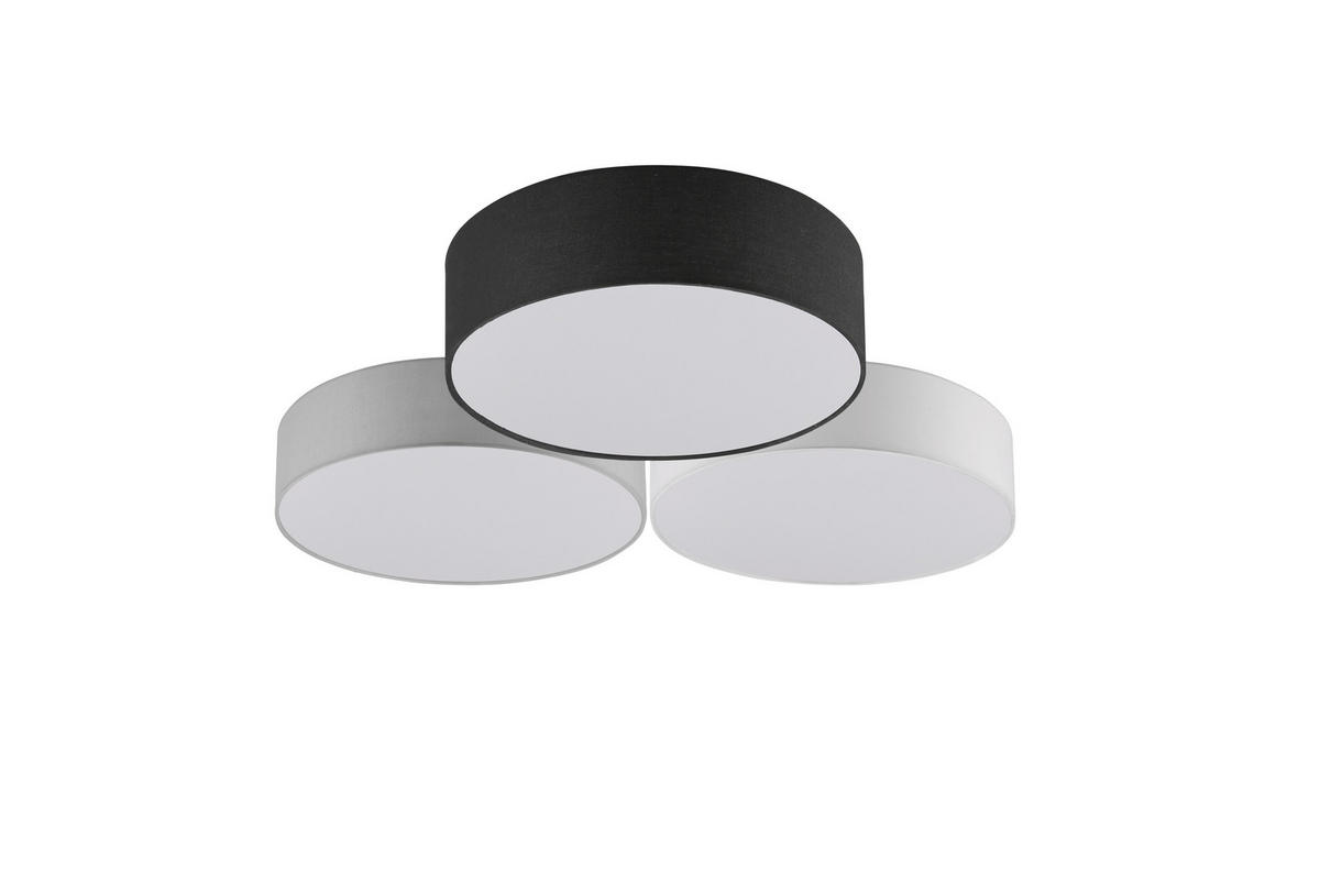 LED-DECKENLEUCHTE  64,5/14 cm    - Weiss/Schwarz, Basics, Textil/Metall (64,5/14cm) - Trio Leuchten