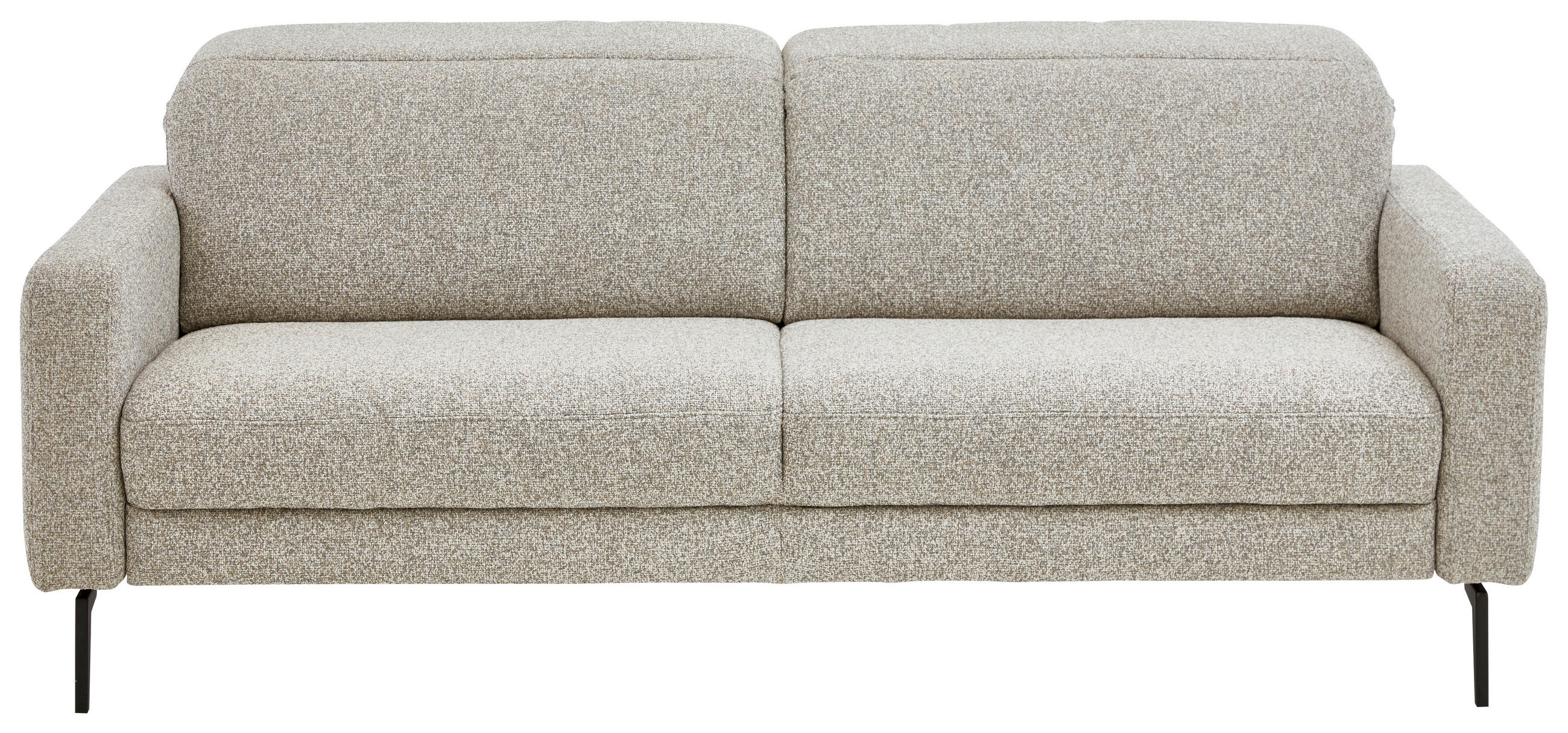 3-SITZER-SOFA Chenille Sandfarben  - Sandfarben/Schwarz, Design, Textil/Metall (210/82/107cm) - Dieter Knoll