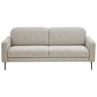 3-SITZER-SOFA Chenille Sandfarben  - Sandfarben/Schwarz, Design, Textil/Metall (210/82/107cm) - Dieter Knoll