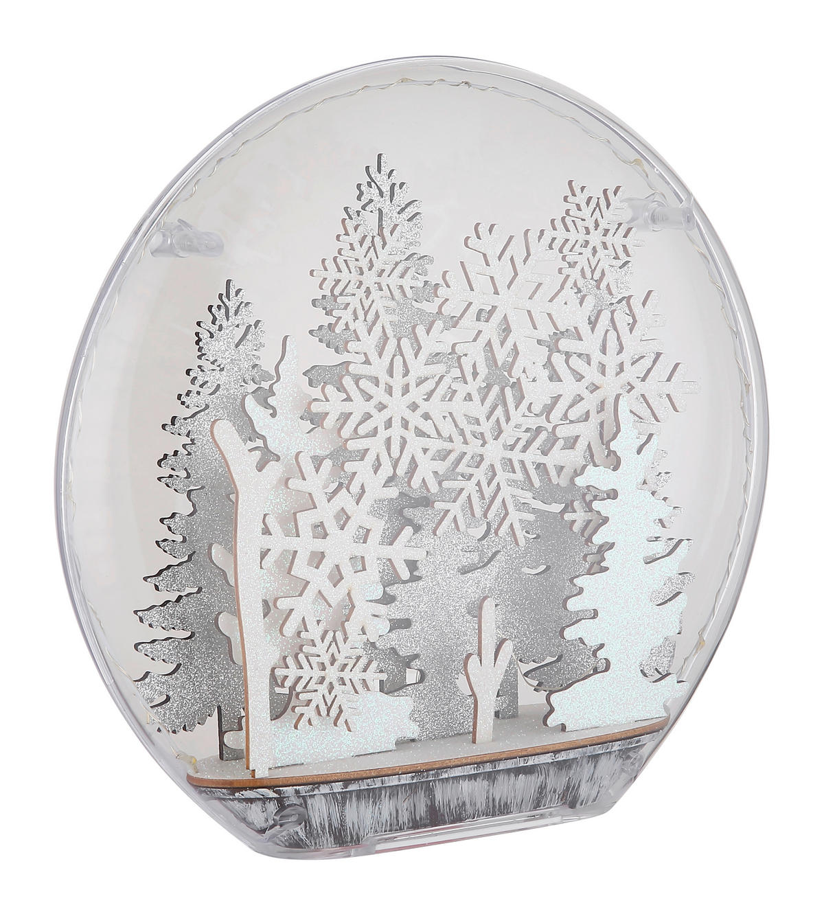 NAMIZNA LED-SVETILKA  WINTERIA   26/7/24,5 cm          - bela/prozorno, Basics, umetna masa/les (26/7/24,5cm)