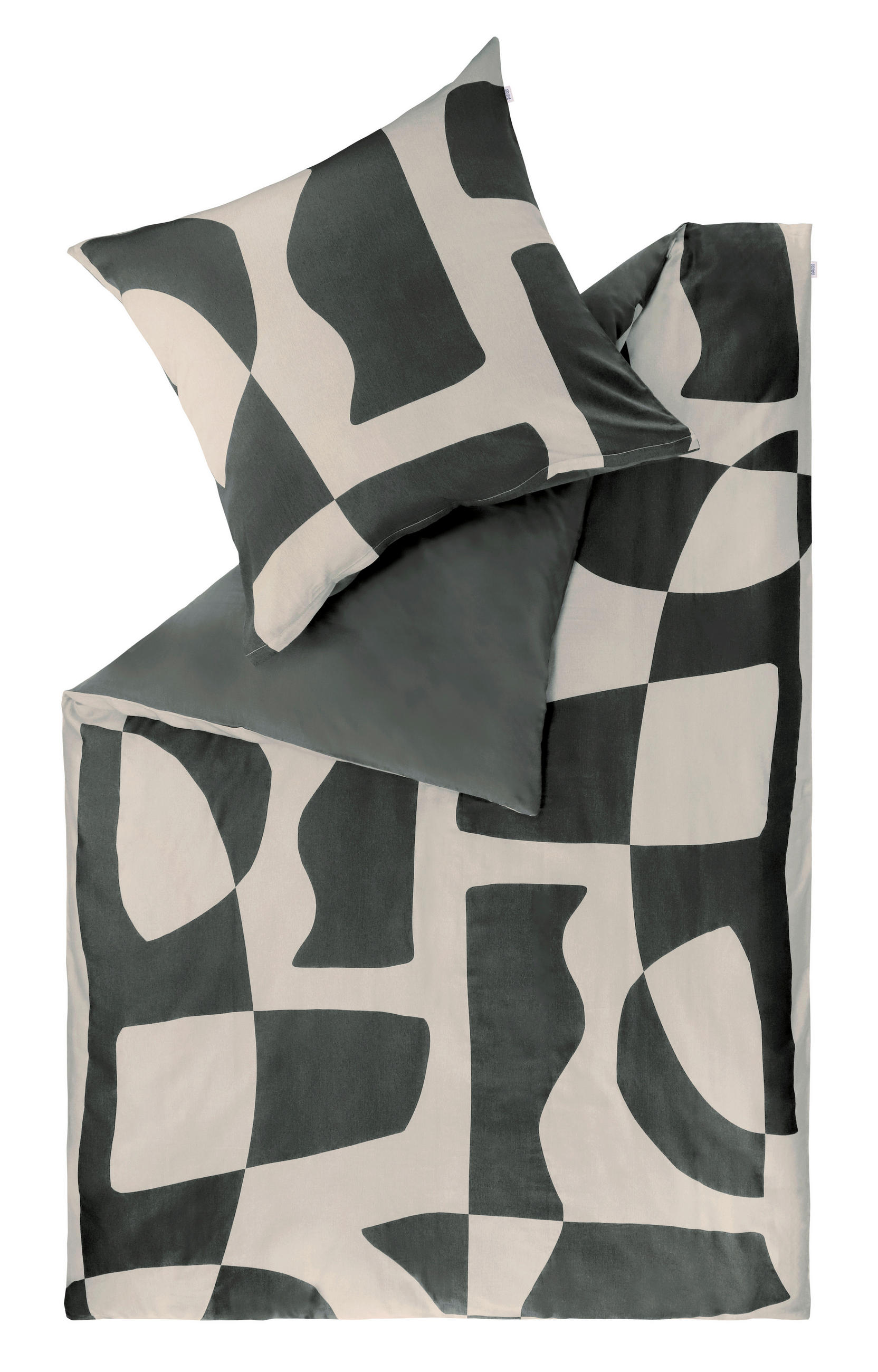 BETTWÄSCHESET 3-teilig Piece Satin 200/210 cm  - Anthrazit/Beige, Basics, Textil (200/210cm) - Schöner Wohnen
