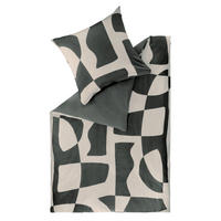 BETTWÄSCHESET 2-teilig Piece Satin 160/210 cm  - Anthrazit/Beige, Basics, Textil (160/210cm) - Schöner Wohnen