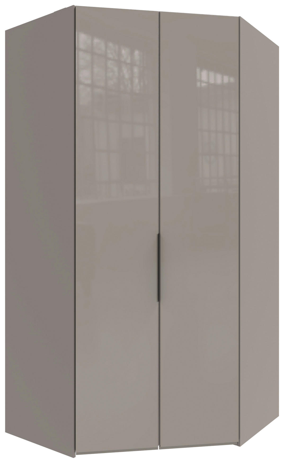 ECKSCHRANK 120/236/120 cm  - Schwarz/Sahara, KONVENTIONELL, Glas/Holzwerkstoff (120/236/120cm) - Hom`in