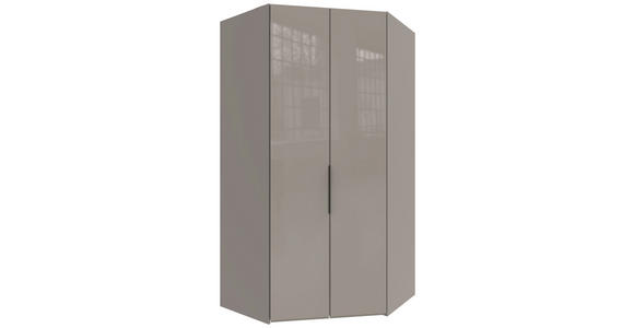 ECKSCHRANK 120/236/120 cm  - Schwarz/Sahara, KONVENTIONELL, Glas/Holzwerkstoff (120/236/120cm) - Hom`in