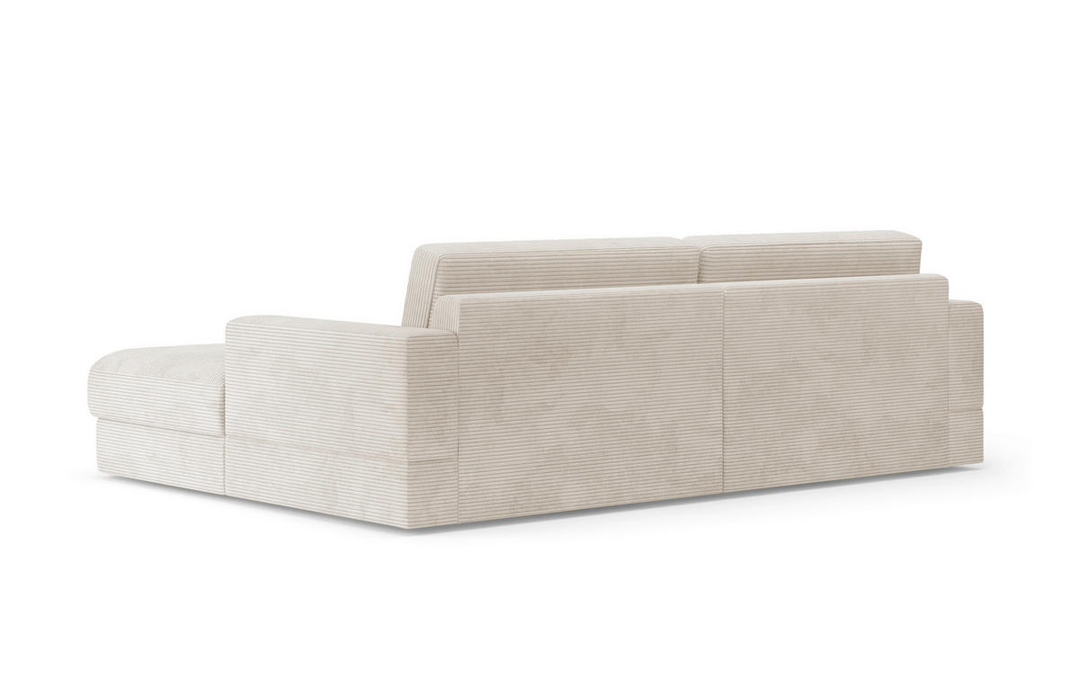 ECKSOFA FABIO E Creme Cord  - Creme/Schwarz, MODERN, Kunststoff/Textil (264/196cm) - Sit & More